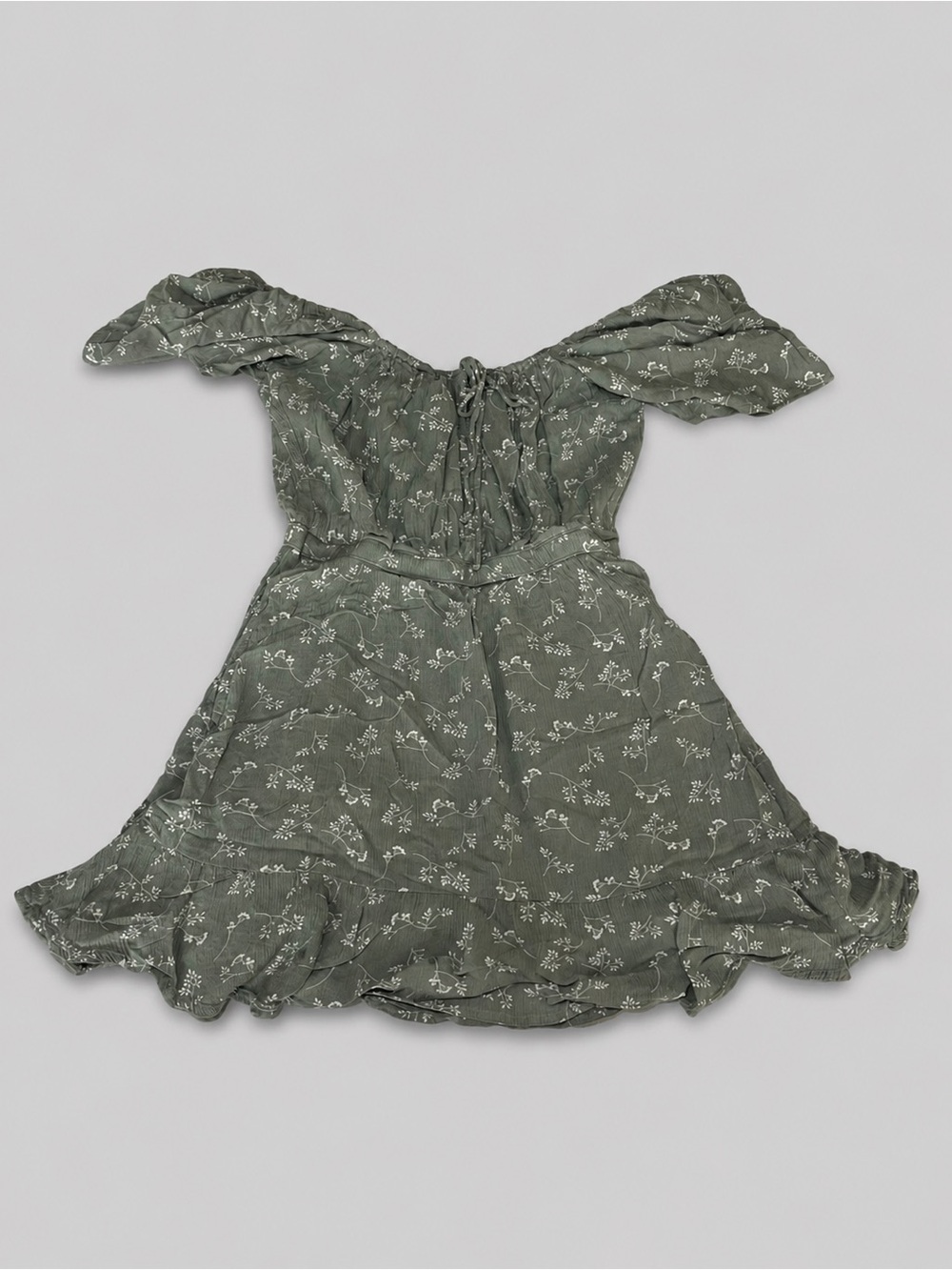 Abercrombie & Fitch Women's Sage Green Floral Flowy Mini Dress Size XS - Boho - Picture 2 of 9